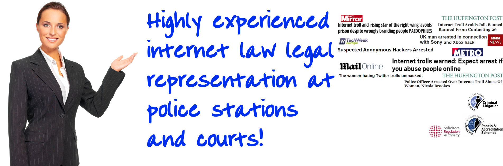 Legal representation internet crime
